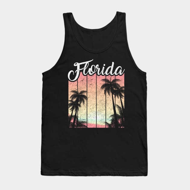 Retro Florida Is Calling Silhouette Vacation Tank Top by theperfectpresents